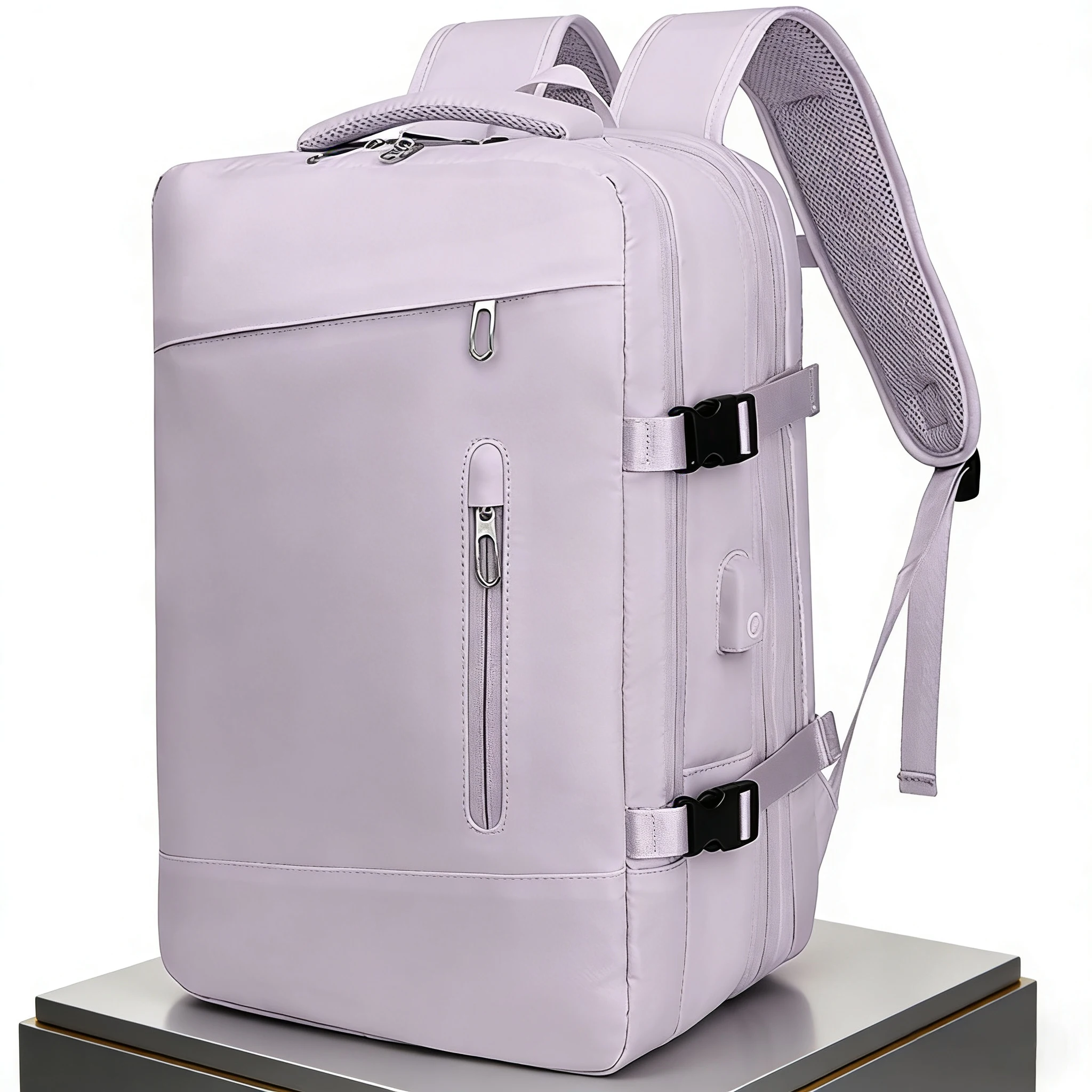 Mochila para laptop de viagem 35L, unissex, à prova d'água, adequada para laptops de 17,3 polegadas, com porta de carregamento USB