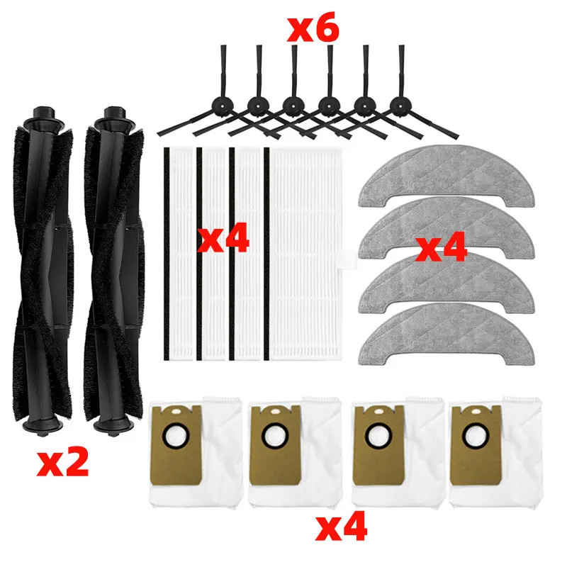 Запчасти для робота-пылесоса Xiaomi Viomi S9, сменные детали, основная щетка, рулон, боковая щетка, Hepa фильтр, мешок для пыли, тряпка для швабры