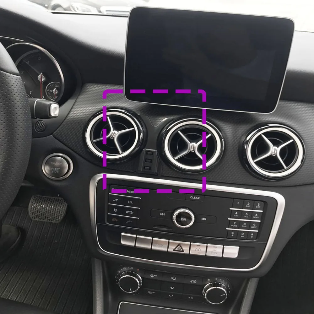 Soporte de teléfono para coche, Base fija especial de carga inalámbrica para Mercedes Benz GLA X156 2015 2016 2017-2019 CLA 2013-2019 C117