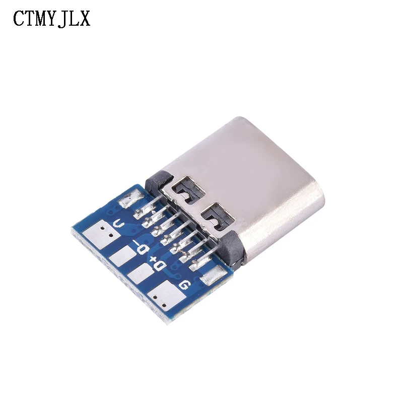 Conector USB 3,1 tipo C, conector hembra de 14 pines, orificios pasantes, PCB 180, escudo Vertical, USB-C, Kit electrónico DIY