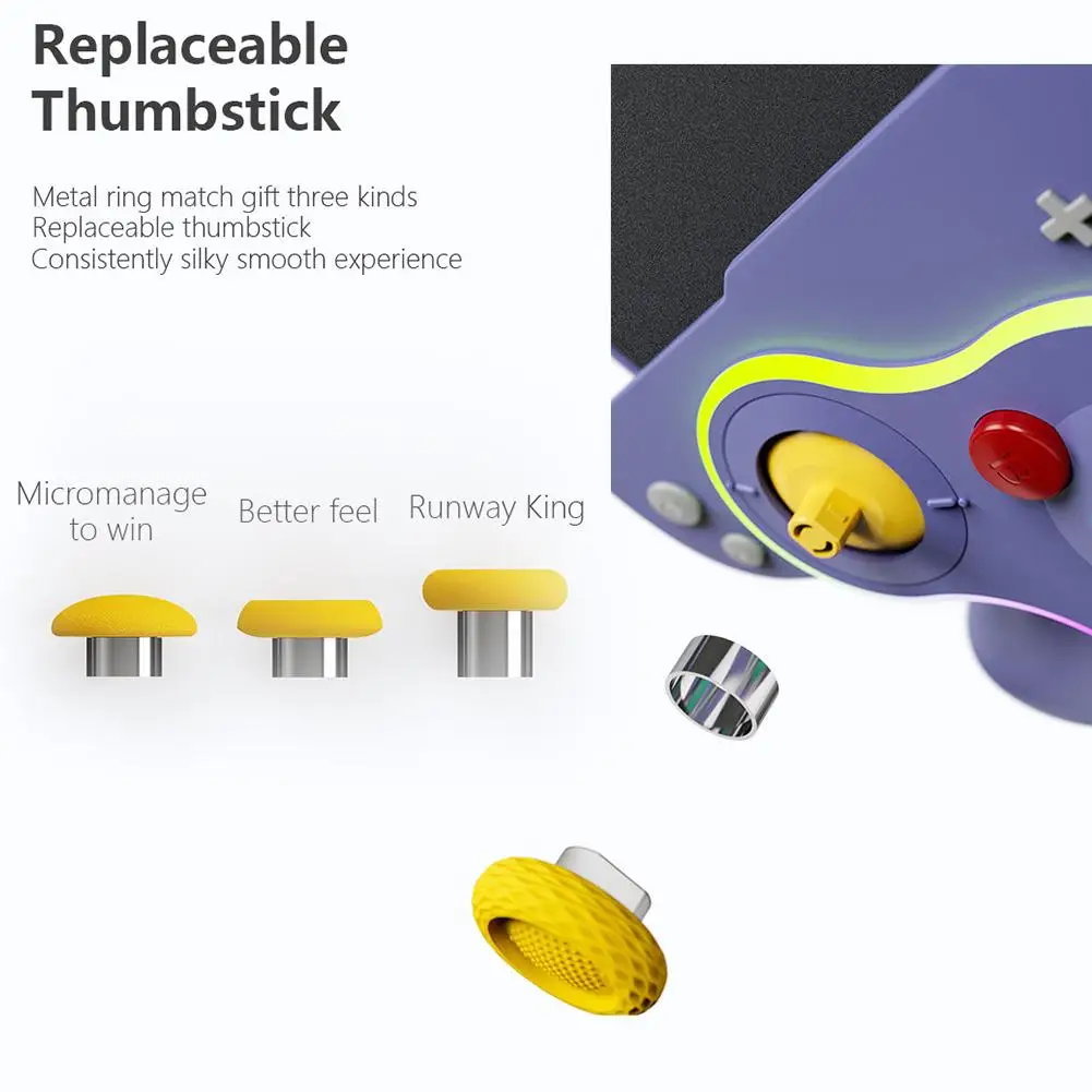 For LinYuvo KS63 RGB Wireless Controller Gamepad For Switch & Switch OLED Retro GameCube Turbo Gaming Pad With Back Button