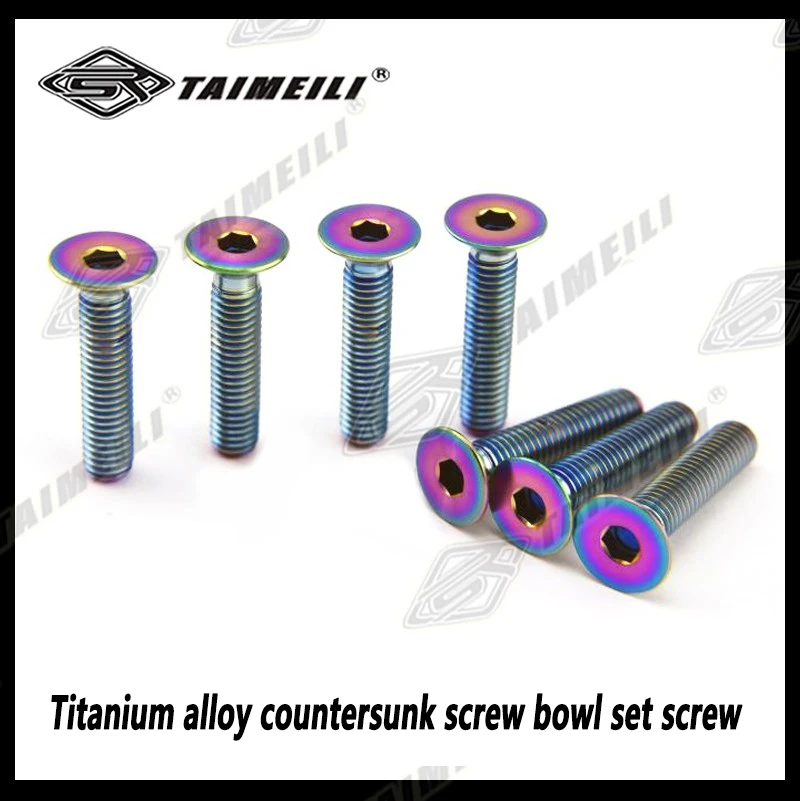 Titanium bolt M6X10/15/20/25/30/35/40mm countersunk titanium bolt six angle sleeve titanium screw GR5