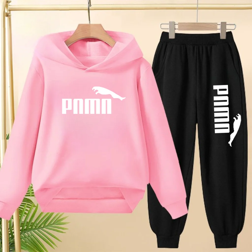 

3-12 Age 2 Piece Set Children Autumn Winter Casual Boy Girl Outerwear Hoodie Trousers Pullover Hooded Outdoor Comfort Sportswear