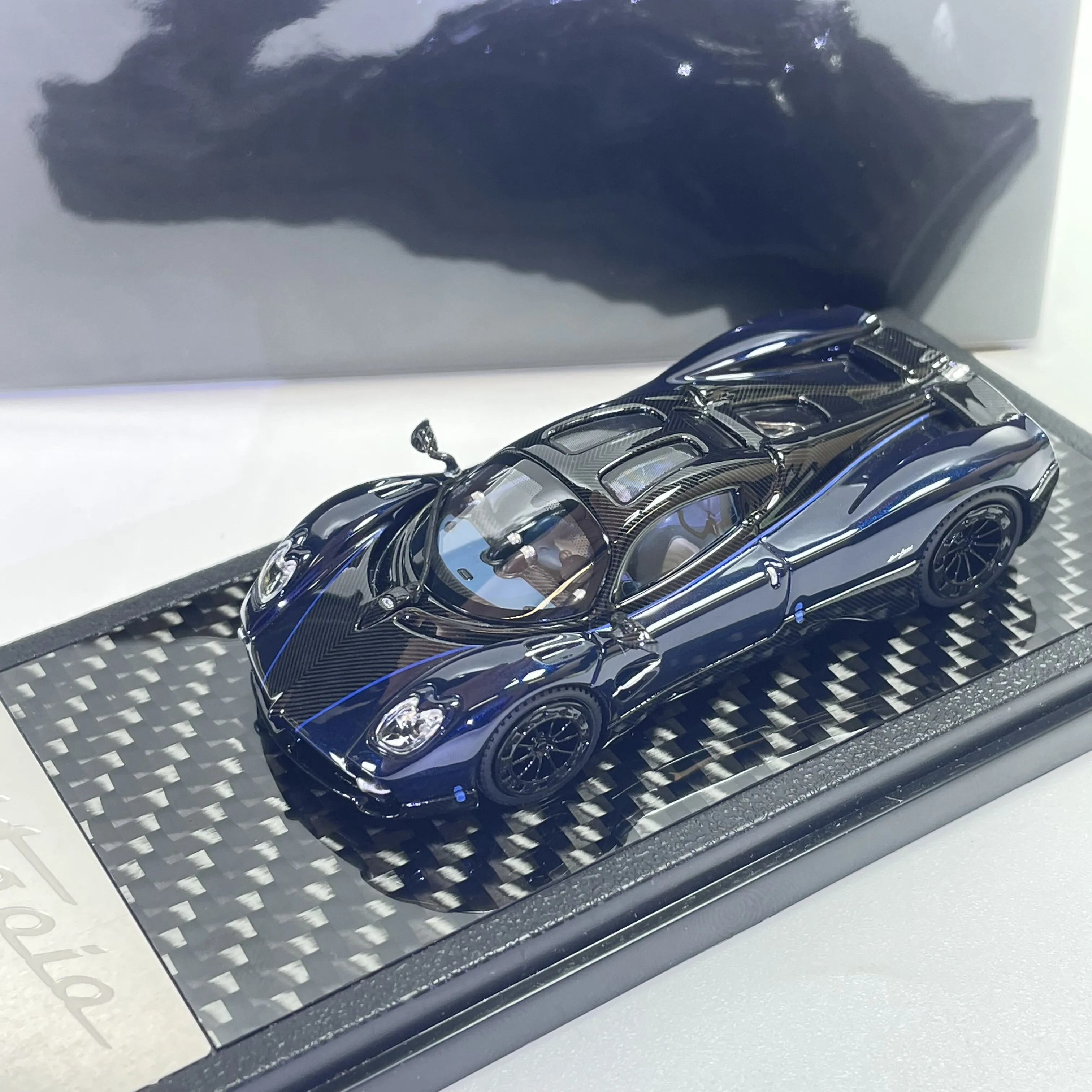In Stock 1: 64-piece blue-black carbon alloy automotive model die-cast static car model, creative decorative item, holiday gift