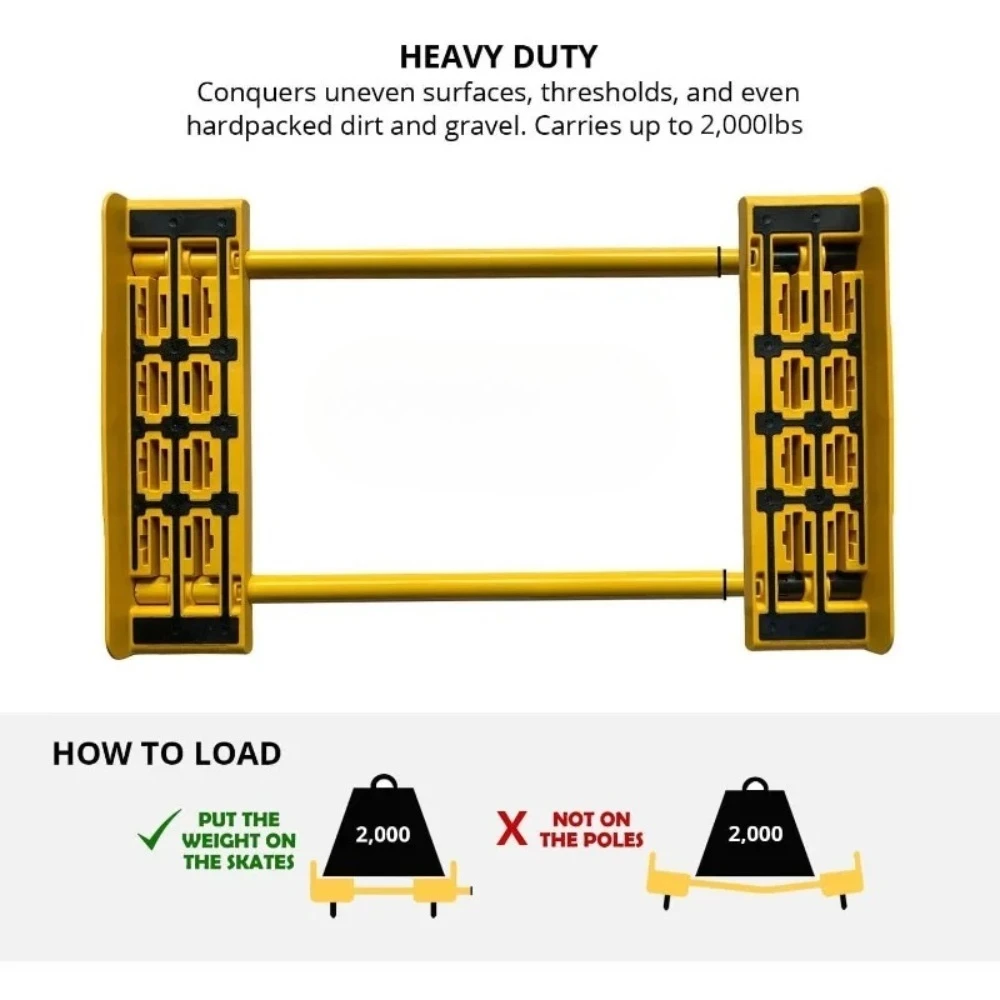 حار بيع! محرك متحرك أصفر لجميع التضاريس للأجهزة الثقيلة والأثاث والتعامل مع مواد البناء مع تصنيف تحميل 2000 رطل