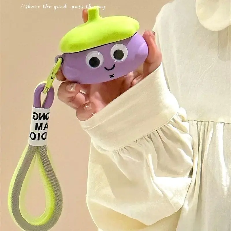 

Новинка, Необычные баклажаны для AirPodsPro2, защитные аксессуары для AirPods3, мягкая Bluetooth гарнитура для AirPods 1, оригинальные Мультяшные AirPods