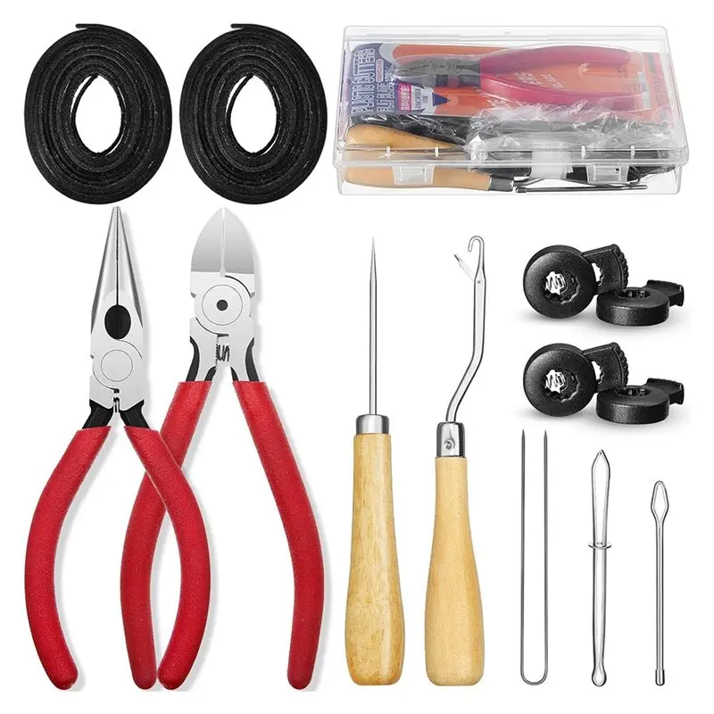 A07T-Glove Lacing Care And Repair Set With Tools, For Baseball Softball Mitt Glove Relacing Kit