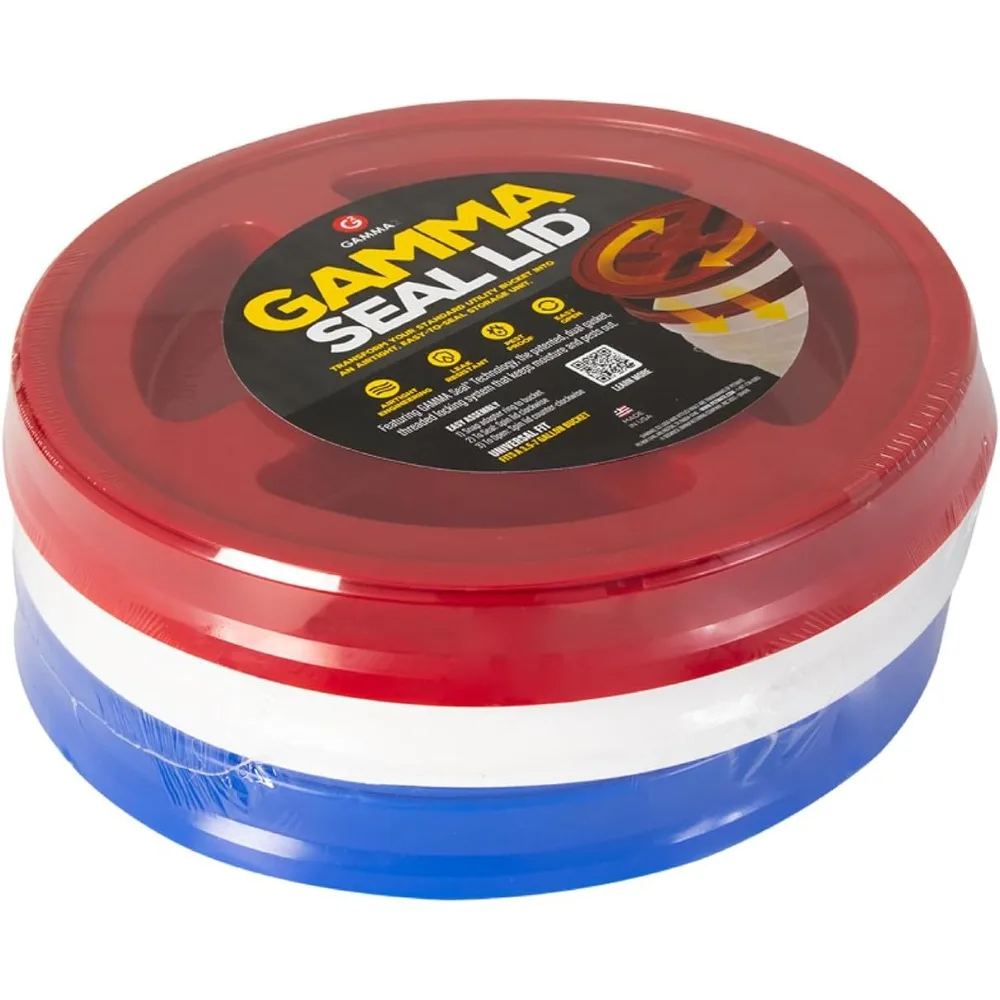 

Крышки Gamma Seal (3 шт.) для ведер объемом 3,5, 5, 6, 7 галлонов, красные, белые, синие, доставка по США