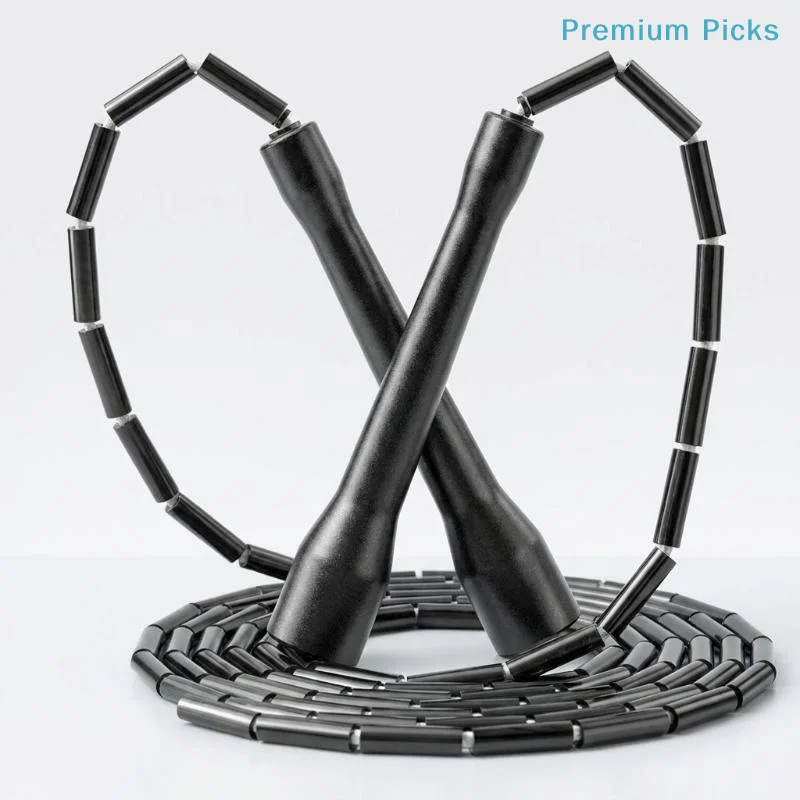 portableDurable PE Beaded Jump Rope Bamboo Knot Segmented Design for Kids Adults Home Outdoor Fitness Sports Training