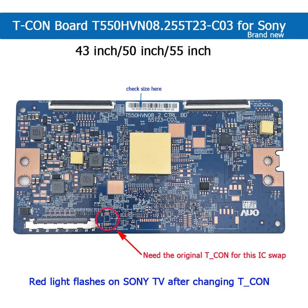 Placa lógica de tv lcd para sony T550HVN08.2, CTRL BD 55T23-C03, 43 ", 50", 55 ", a estrenar