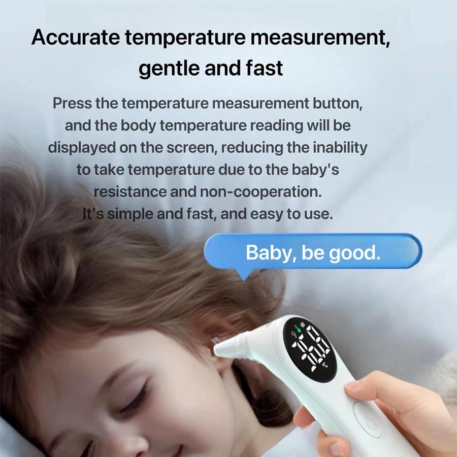 

Ручной интеллектуальный цифровой ушной термометр медицинского класса для домашнего использования с детьми