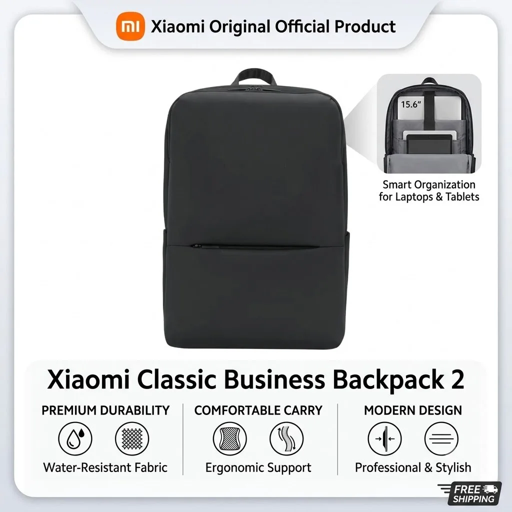 Xiaomi Classic Business Backpack 2 Fashion Laptop Bag for Men and Women Travel Large Capacity Backpack