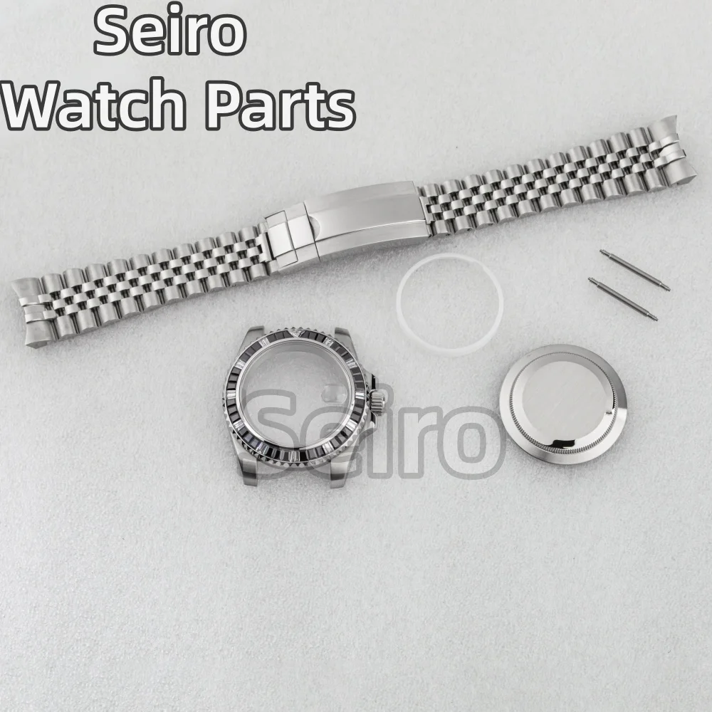 NH35 ساعة حافظة الماس الياقوت الزجاج الفولاذ المقاوم للصدأ المحار اليوبيل سوار ساعة أجزاء لحركة GMT SUB NH35 NH36