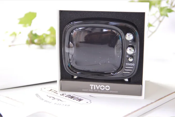 Divoom TIVOO Pixel TV Wireless Bluetooth Speaker Black Smart Control Retro Television Modeling Alarm Clock Speaker