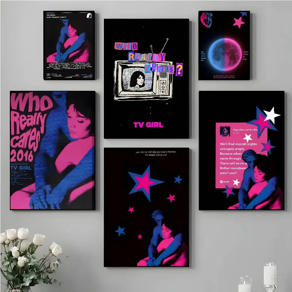 Who Really Cares-T-TV Girl Album Aesthetic Canvas Painting Posters and Prints Wall Art Picture For Living Room Decoration