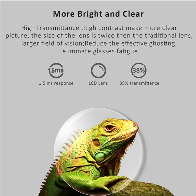 

FFYY-DLP Link Active Shutter 3D Glasses USB Rechargeable Eyeglasses Eyeglasses For Home Cinema DLP Projector