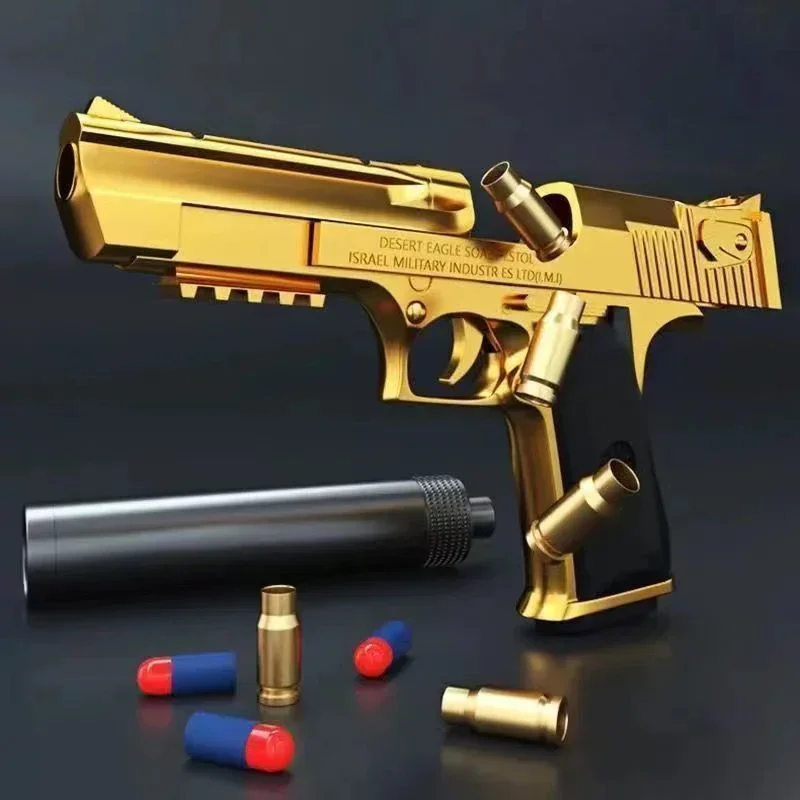 G17 Shell Ejection Desert Eagle Soft Bullet Toy Gun Airsoft Pistol Foam Launcher CS Shooting Games  Weapons for Kids Boys Gift