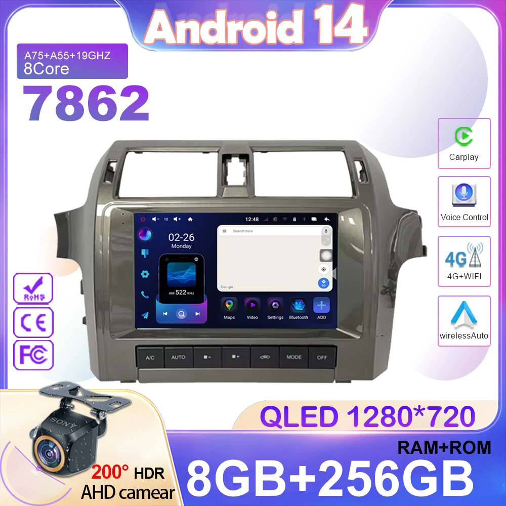 Android 14 For Lexus GX400 GX460 470 2010-2019 Android Auto Radio Stereo Carplay Multimedia Video Player Navigation No 2din DVD