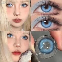 UYAAI -0.75~-8.00 Colored Pupils for Eyes with Degree Blue y2k Color Contacts with Graduation Green Lenses Natural Brown Lense