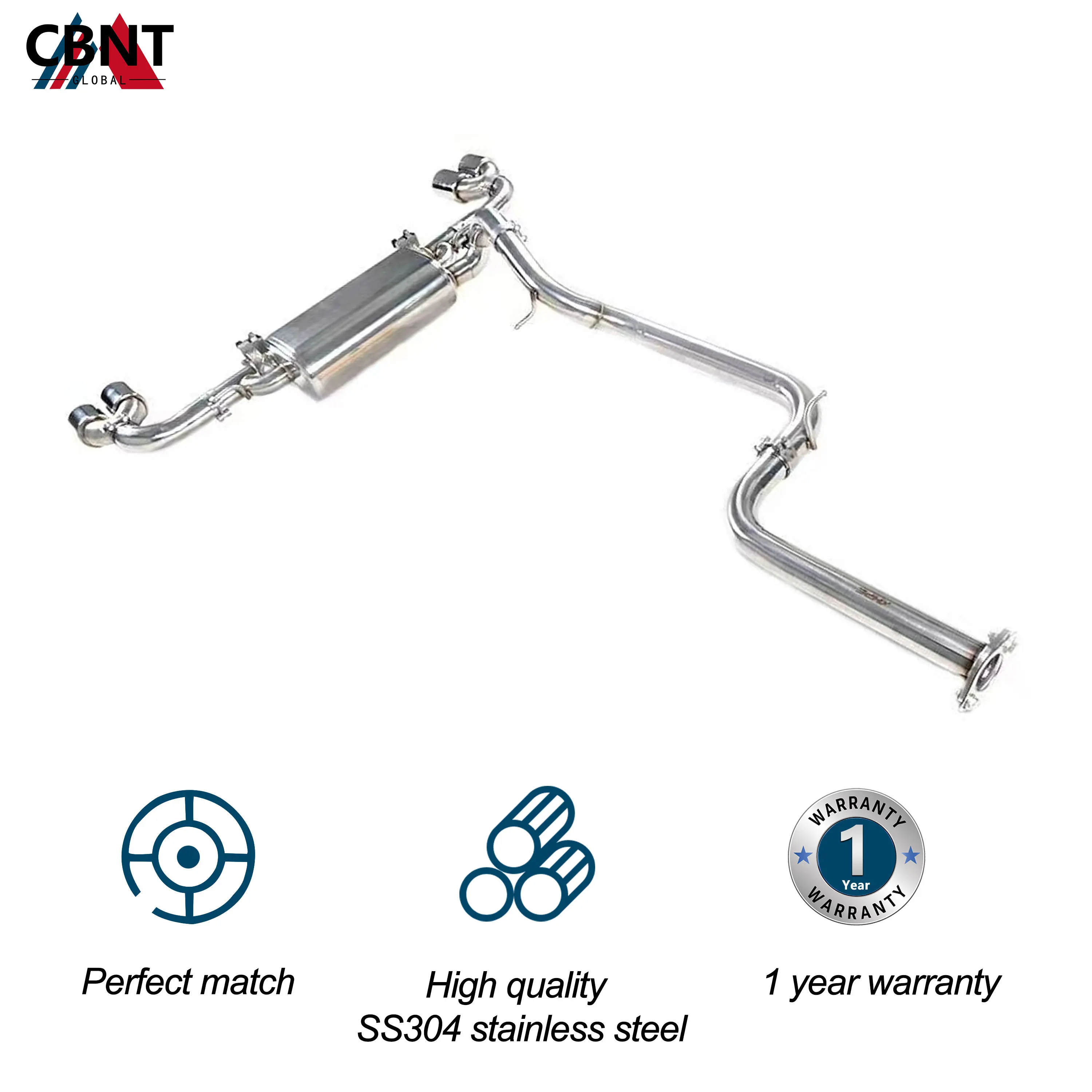 CBNT Valved Exhaust Catback for Volvo V60 S60 XC60 3.0T Exhaust-pipe with Valve Muffler High Quality SS304 Exhaust System