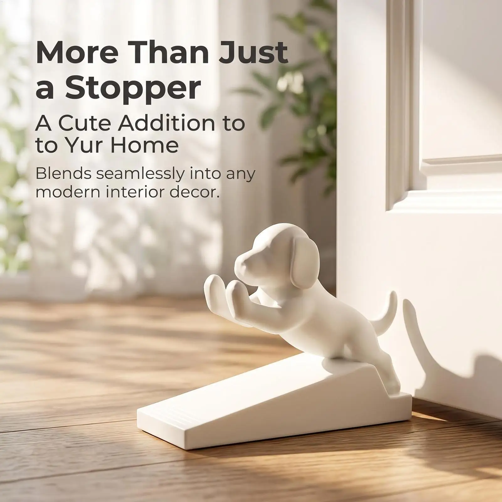 1Pc Cute Decorative Door Stopper, 3D Printed Movable Door Stopper, anti Slip Base to Protect Walls, Home Decoration
