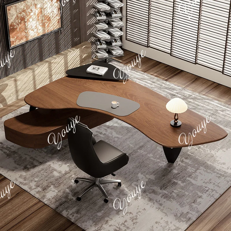 

Light luxury high-end sense solid wood boss desk simple modern high-end fashion new class table