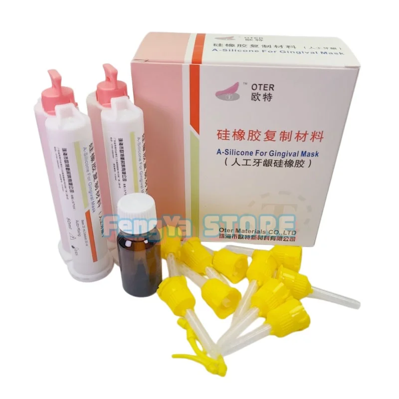 50mlX2/Box OTER Elastic A-Silicone For Gingival Mask Dental Laboratory Duplication Silicone Impression Materials