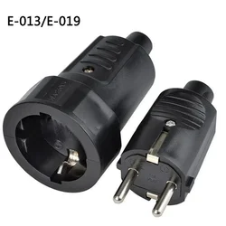 Waterproof Plug Waterproof Socket Assembled Black Cable Connector Coupling 2 Cores 250V16A Euro Adapter Power Plug