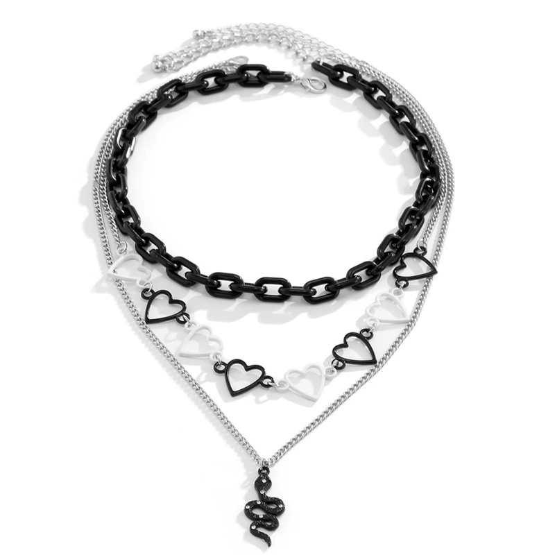 

Heart Necklace Choker Goth Choker Chain Necklace Punk Clavicle Chain N7YF