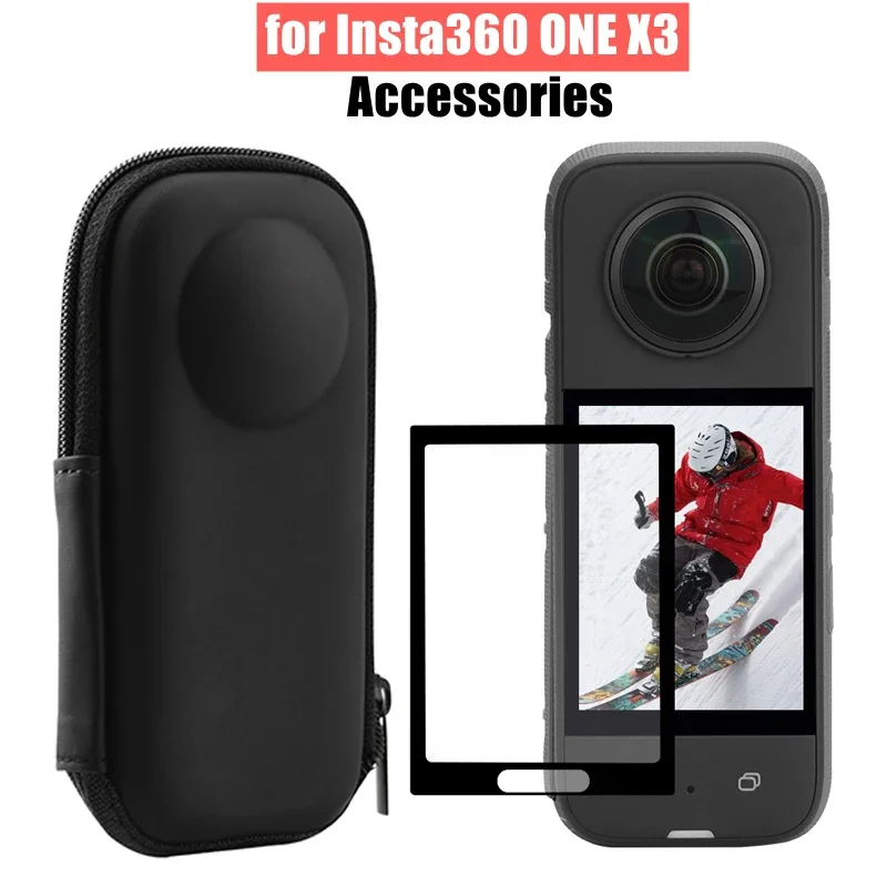 ل Insta360 واحد X3 اكسسوارات حقيبة التخزين الصغيرة حقيبة حمل غطاء من السيليكون حامي عدسة كاميرا بانورامية