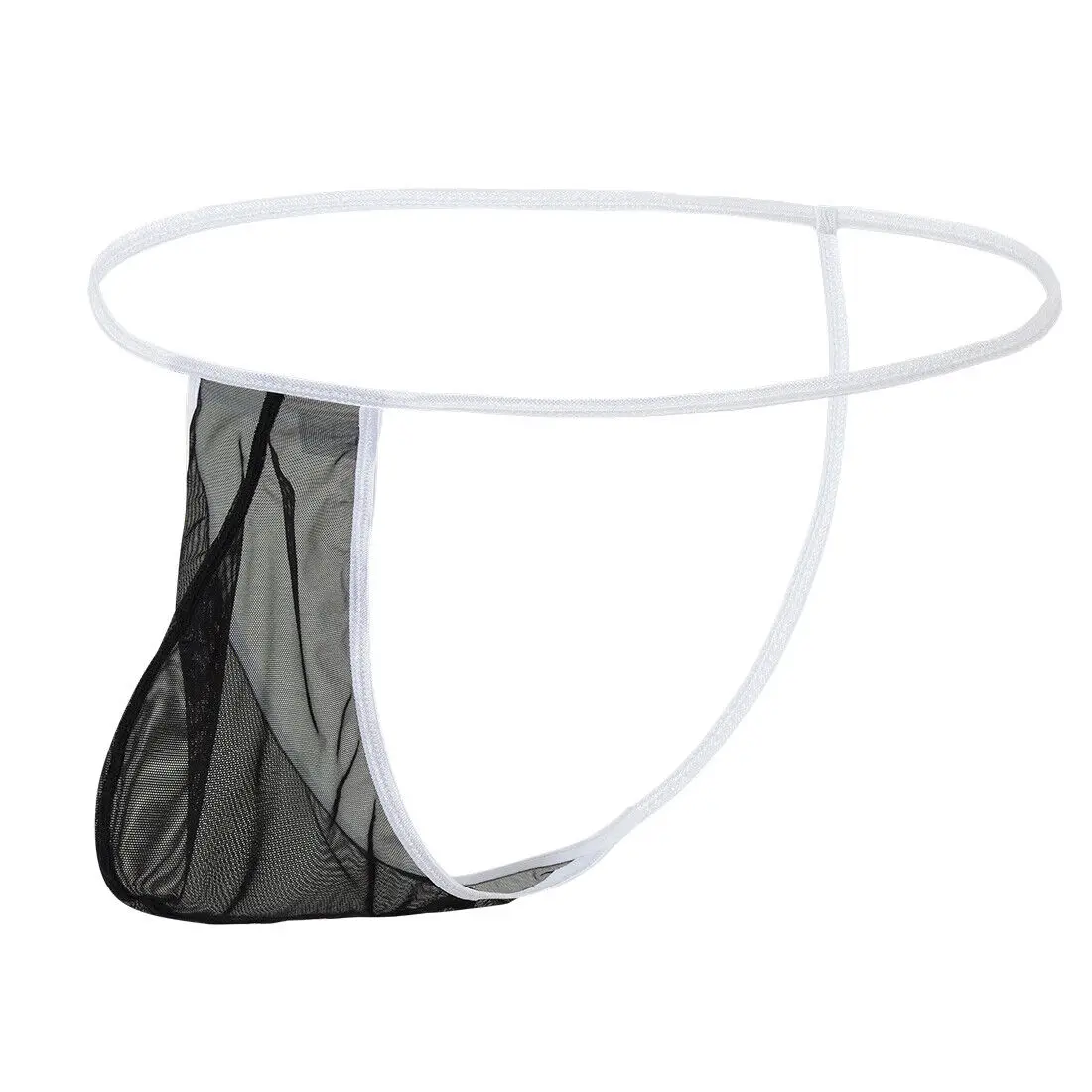 Jinshi Men's Jockstrap Comfortable Thongs Mesh See Through Underwear G-Strings Sexy T-back