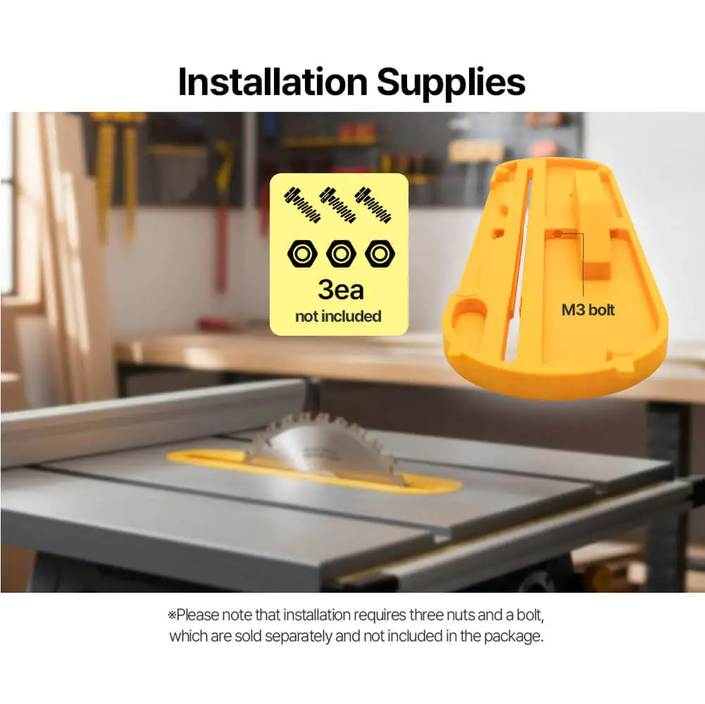 Zero Clearance Insert Compatible With DeWalt DWE7491RS Table Saw, 3D Printed Replacement Throat Plate For 10 Inch Table Saw view 4