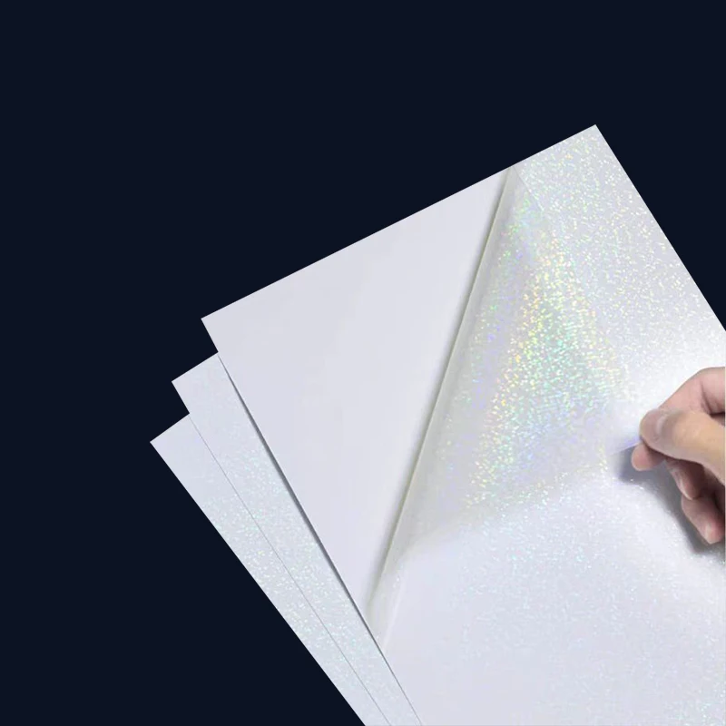 A4 Holographic Vinyl Sticker Paper Transparent Small Dots PET Adhesive Paper For Inkjet Printer Waterproof Anti-tear DIY