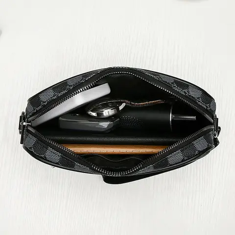 पुरुषों के लिए उच्च गुणवत्ता वाले PU लेदर कमर पैक बिजनेस क्रॉसबॉडी बैग फैशन ट्रैवल स्टोरेज फोन शोल्डर बैग क्लच बैग 8 best sales चमड़े का आदमी का बैग - №6