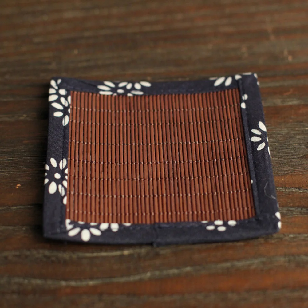 

4 Pcs Tea Mat Fabric Table Coasters Mats Cup Drinks Cloth Bamboo Place Decorative