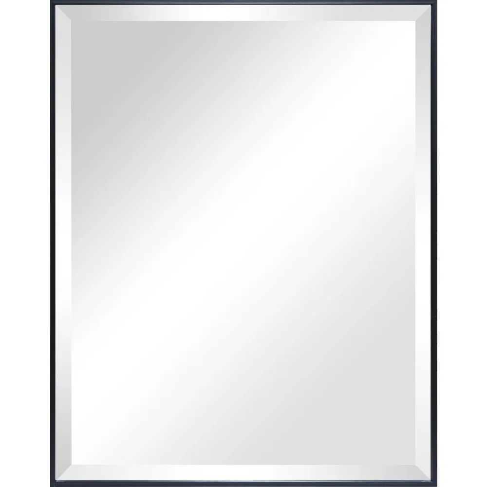 

Beveled Modern Rectangular Wall Mirror, 23x29, Black