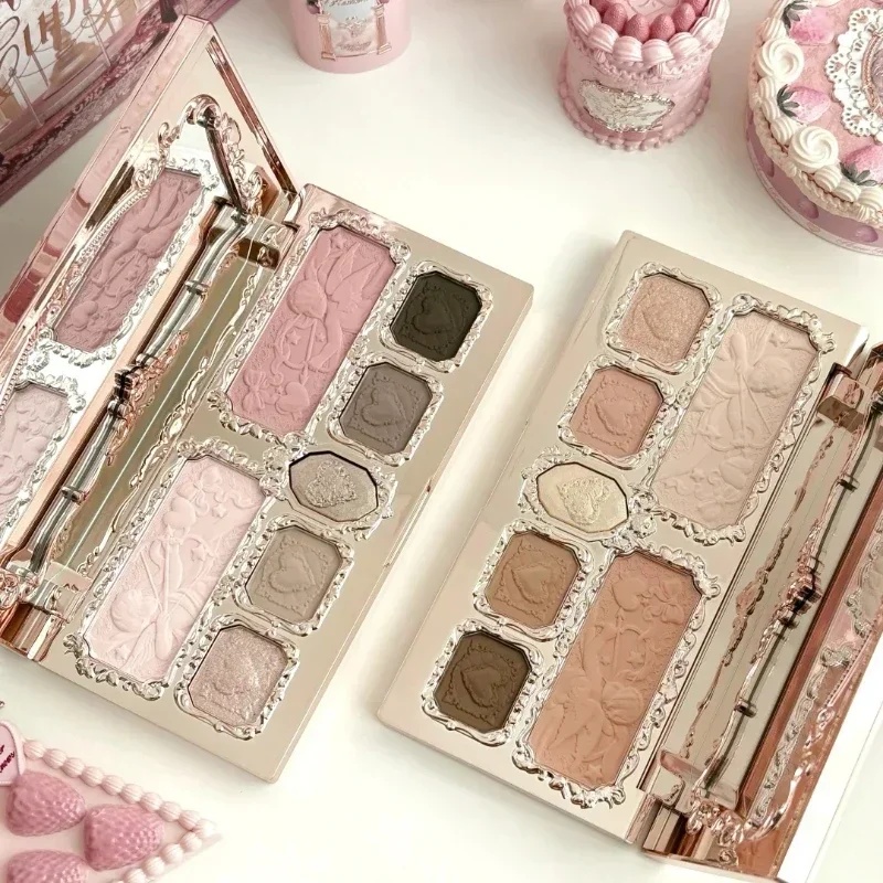 Flower Strawberry Collection Eyeshadow Matte Glitter Shimmer Eyeshadow Face Palette Highlight Blush Longlasting Makeup Palette