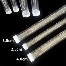 Contenitore in plastica trasparente con tubo di plastica trasparente Entrambe le estremità con coperchio per conservare caramelle con forniture artigianali fai-da-te