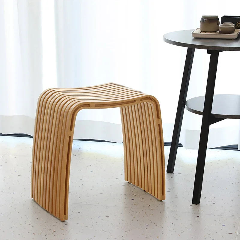 Living Room Furniture Bamboo Weaving Chair Porch Shoe Changing Stool Bathroom Stool Office Footstool Leisure Seat