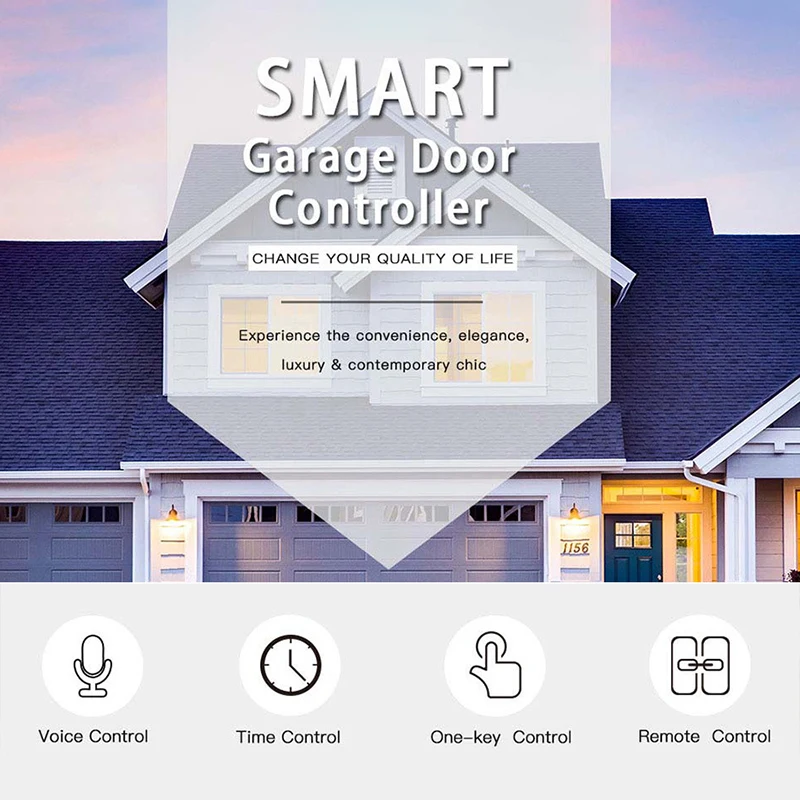 EU Smart WiFi Garage Door Opener Remote Controller Tuya Smart Life App Control Work with Alexa Google Assistant No Hub Needed