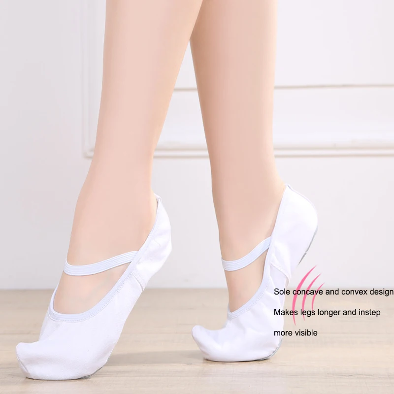 Quality Danvas Cowhide Leather Soles White Classical Ballet Dance Indoor Practice Yoga Gogo Korean Dance Shoes for Woman Man