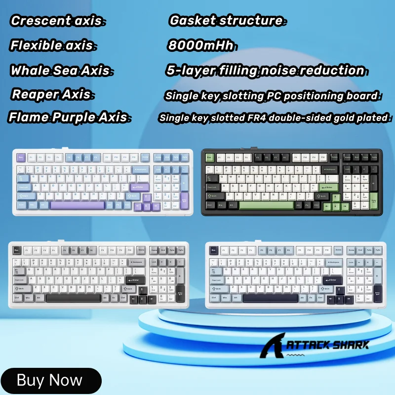 

Attack Shark Mechanical Keyboard Star Wired Gaming Keyboard Backlit Ultra-slim Usb Keyboards Switches 99 Keys Computer Laptop