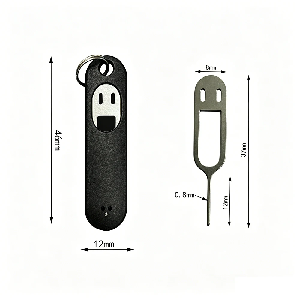 5pcs Anti-Lost Sim Card Eject Pin Needle with Storage Case Universal Mobile Phone Steel Ejector Pin SIM Card Tray Opener Keyring