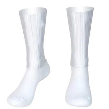 Chaussettes Aero coordonnantes en silicone pour hommes, chaussettes Whiteline d'été, chaussettes de cyclisme, chaussettes de sport de vélo, chaussettes de course à pied