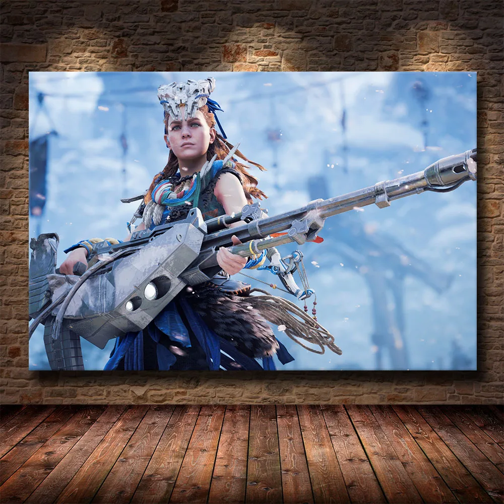 Game Horizon Zero Dawn, Wall Art Canvas Painting Print Poster, horizon forbidden west Boys Bedroom, Wall Decoration