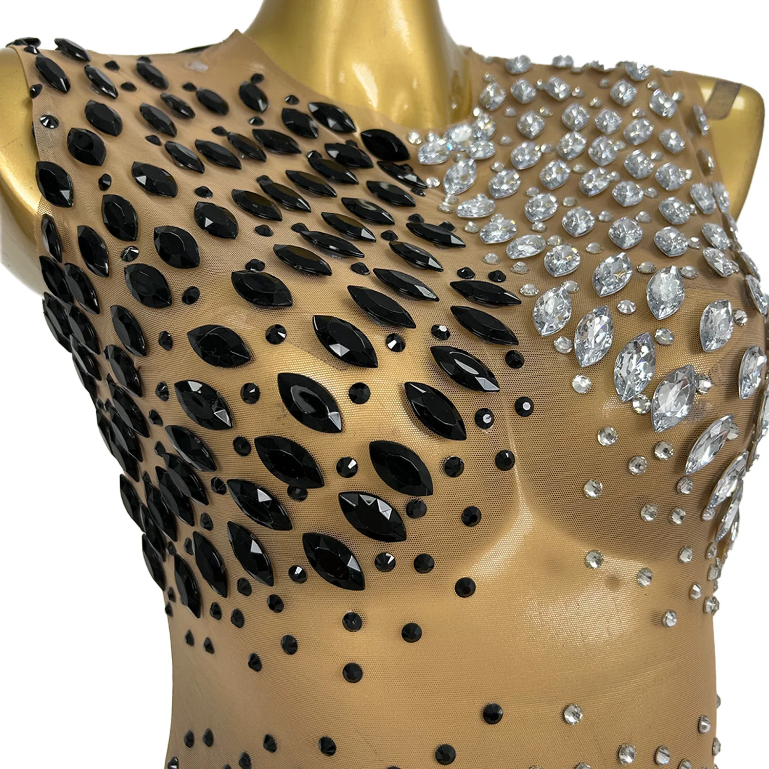 Elegantes Damen-Abendkleid, schwarz, weiß, Diamant-Spleißen, Perspektive, Netzkleid, Weihnachten, Erwachsene, Geburtstag, Party, Kleid kuyila