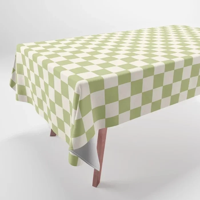 Simple Plaid Summer Print Dining Room Tablecloth Home Decor Rectangular Party
