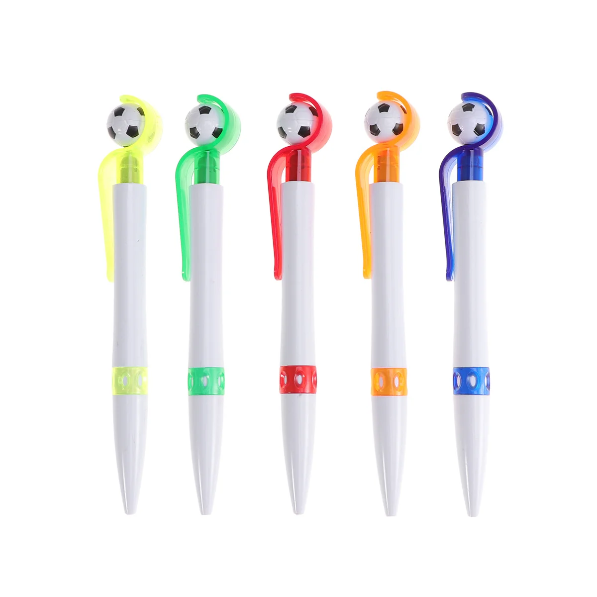

5Pcs Football Ballpoint Pen Creative Soccer Shape Writing Instrument Smooth Non-Skid Student School Office Stationery Gift