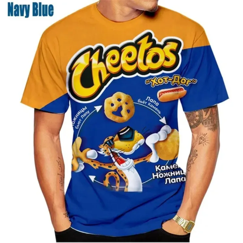 Cheetos Food Print Summer Men and Women 3D T Shirt Funny Men\'s Clothing T-shirt for Men Short Sleeve Casual T Shirt Tee