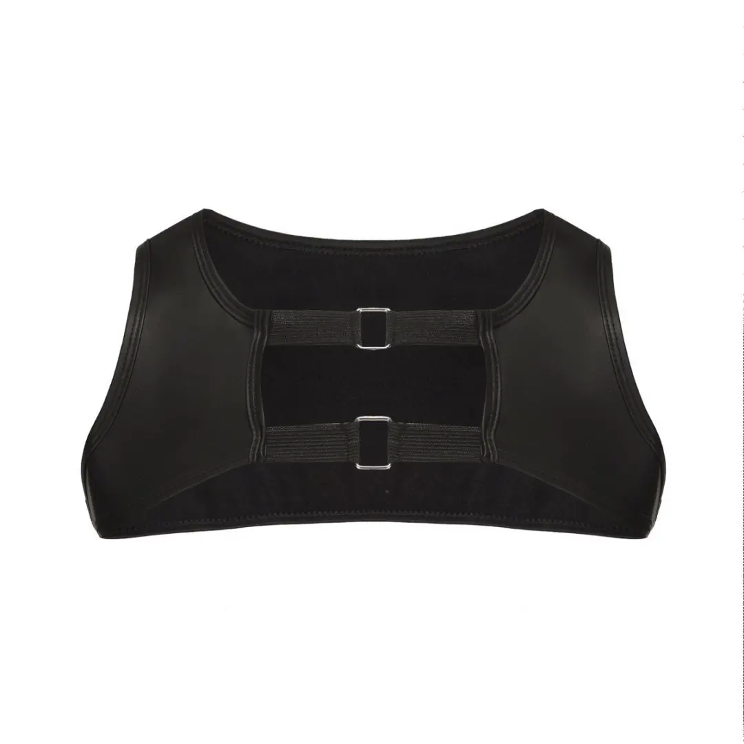 

Мужской сексуальный черный модный жилет из искусственной кожи, жестокий мужской костюм для фитнеса, костюм для косплея